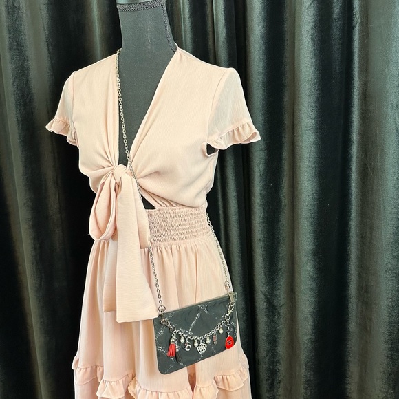 CHANEL black nylon pouch crossbody with chain, bag charm and authenticit⦠- Picture 2 of 12